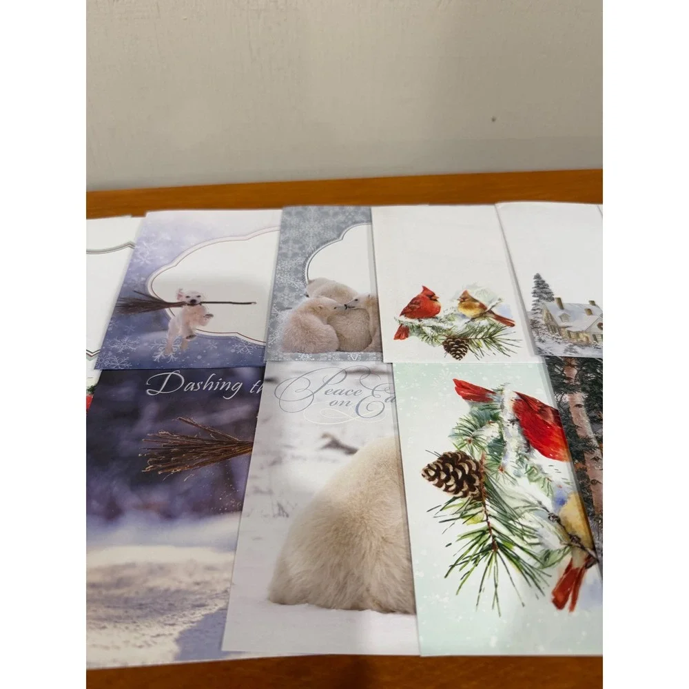 Vintage Assorted Christmas Holiday Greeting Cards and Envelopes Lot 35 Cards